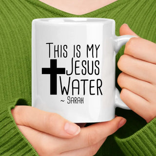 Deze is mijn Jesus Water (dubbelzijdige) mok kan gepersonaliseerd worden