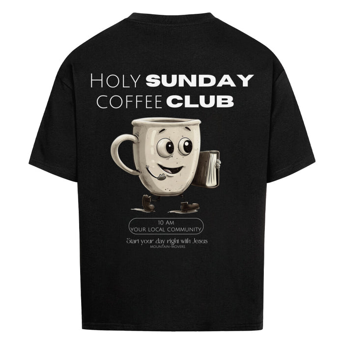 Holy Sunday Coffee Club Oversized shirt met rugprint