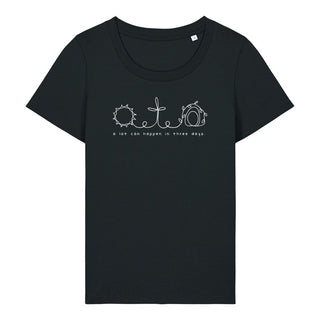 A lot can happen Frauen Shirt Detailansicht, Mountain Movers christliche Streetwear