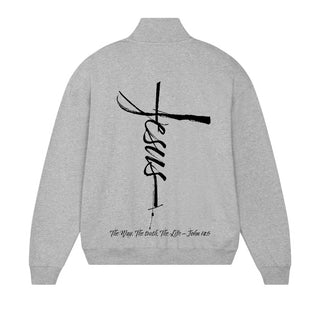 Jesus Cross Half Zip Sweater