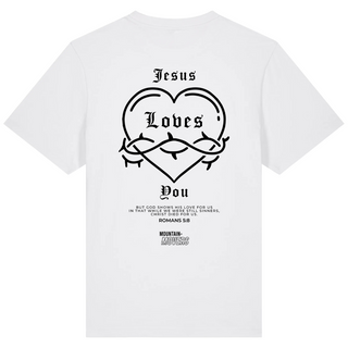 Jesus loves you Romans 5:8 Oversized Shirt