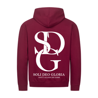 Soli deo Gloria Zipper Hoodie Backprint Detailansicht, Mountain Movers christliche Streetwear