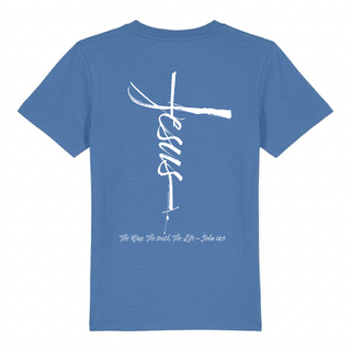 Jesus Cross Kinder T-Shirt Backprint