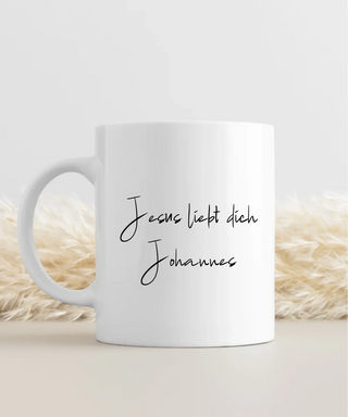 Jesus liebt dich Tasse personalisierbar, weitere Ansicht