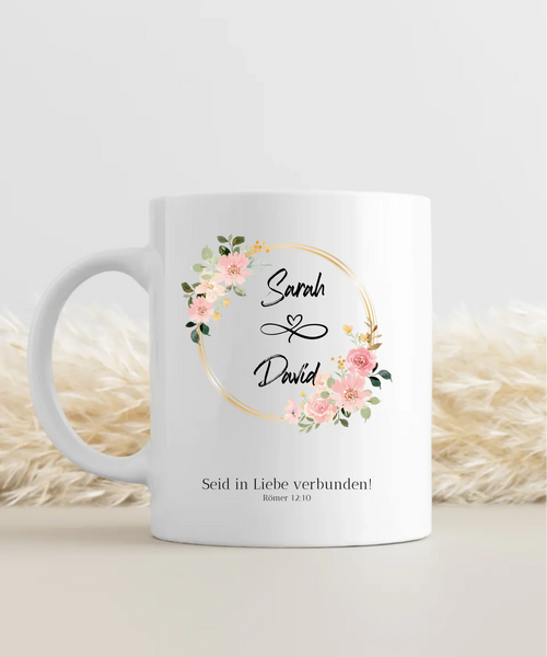 In Liebe Verbunden Paar Tasse personalisierbar