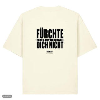 Fürchte dich nicht Typo Heavy Oversized Shirt, Cream, Rückseite