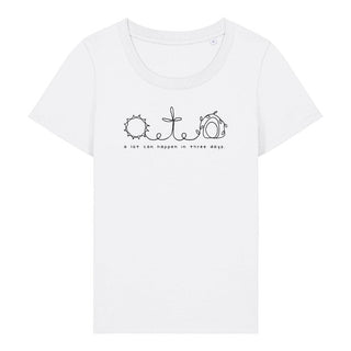 A lot can happen Frauen Shirt Detailansicht, Mountain Movers christliche Streetwear
