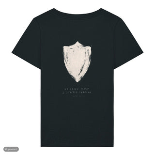 He Spoke First Frauenshirt, Schwarz, Rückseite