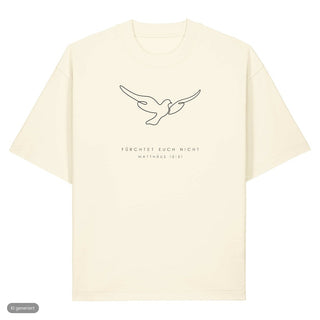 Fürchtet euch nicht Taube Heavy Oversized Shirt, Cream, Vorderseite