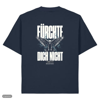 Fürchte dich nicht Rabe Heavy Oversized Shirt, French Navy, Rückseite
