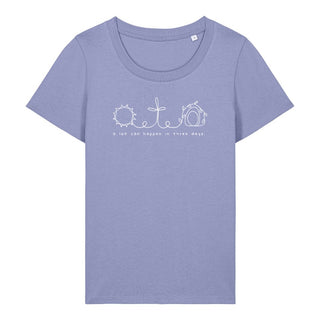 A lot can happen Frauen Shirt Detailansicht, Mountain Movers christliche Streetwear
