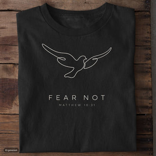 Fear Not Taube T-Shirt, Schwarz, Vorderseite