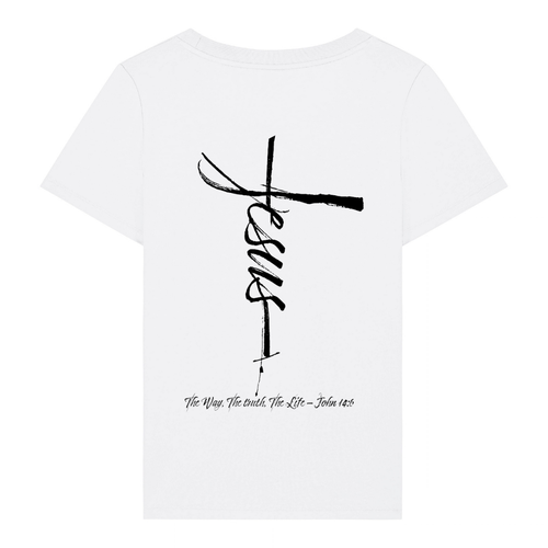 Jesus Cross Women's T-Shirt Backprint