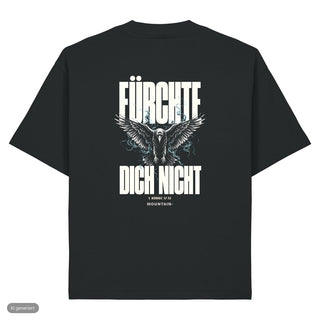 Fürchte dich nicht Rabe Heavy Oversized Shirt, Schwarz, Rückseite