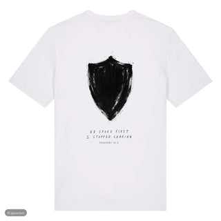 He Spoke First T-Shirt, Weiß, Rückseite