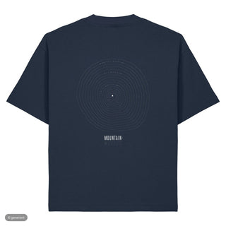 Senfkorn Höhenlinien Heavy Oversized Shirt, French Navy, Rückseite