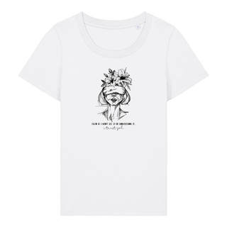Trusting God Frauen T-Shirt Detailansicht, Mountain Movers christliche Streetwear
