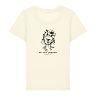 Trusting God Frauen T-Shirt Detailansicht, Mountain Movers christliche Streetwear