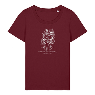 Trusting God Frauen T-Shirt Detailansicht, Mountain Movers christliche Streetwear