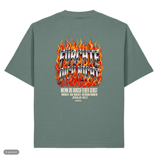 Fürchte dich nicht Flammen Heavy Oversized Shirt, Green Bay, Rückseite