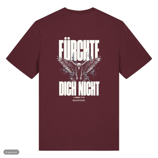 Fürchte dich nicht Rabe T-Shirt, Burgunder, Rückseite