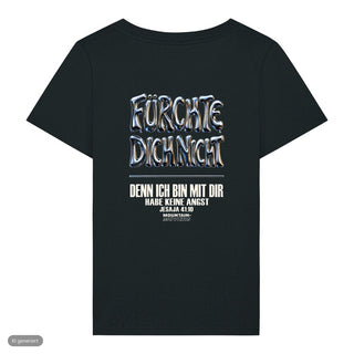 Fürchte dich nicht Chrom Frauenshirt, Schwarz, Rückseite