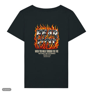 Fear Not Flammen Frauenshirt, Schwarz, Rückseite