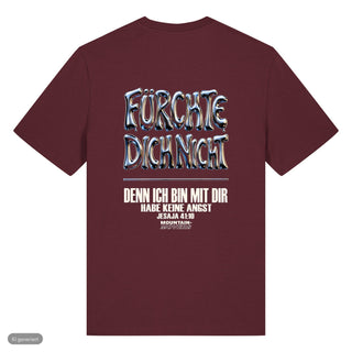 Fürchte dich nicht Chrom T-Shirt, Burgunder, Rückseite