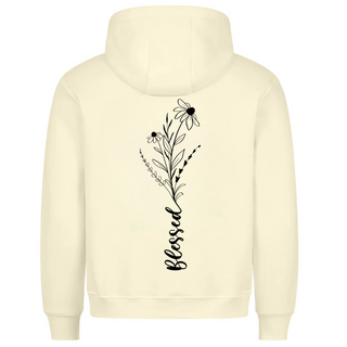 Gezegende bloem terug hoodie backprint