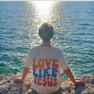 Liefde als Jezus Oversized T-Shirt BackPrint
