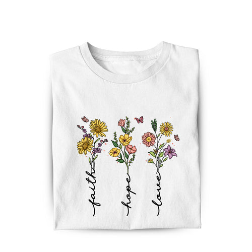 Faith Hope Love Flower Women's Shirt