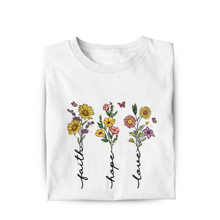 Faith Hope Love Flower Women's Shirt