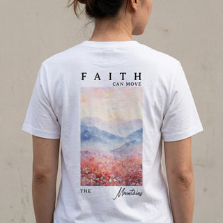 Faith can move the mountains aquarell Shirt Backprint