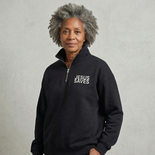 Jesus Saves Half Zip Sweater