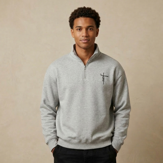 Jesus Cross Half Zip Sweater