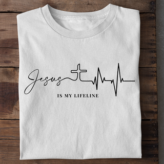 Jezus is mijn levenslijn-T-shirt