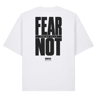 Fear Not Typo Heavy Oversized Shirt BackPrint, Weiß, Rückseite