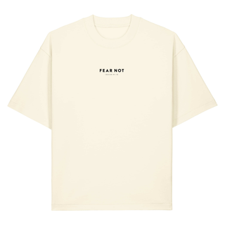 Fear Not Typo Heavy Oversized Shirt BackPrint, Cream, Vorderseite