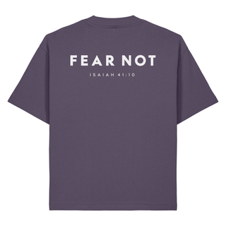 Fear Not Heavy Oversized Shirt Front & Back, Grape, Rückseite