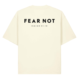 Fear Not Heavy Oversized Shirt Front & Back, Cream, Rückseite