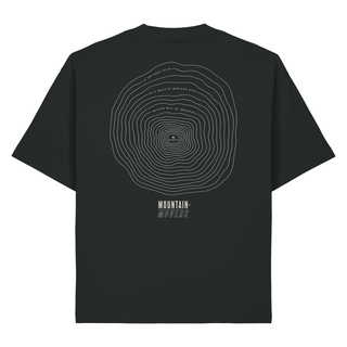 Fear Not Höhenlinien Heavy Oversized Shirt BackPrint, Schwarz, Rückseite