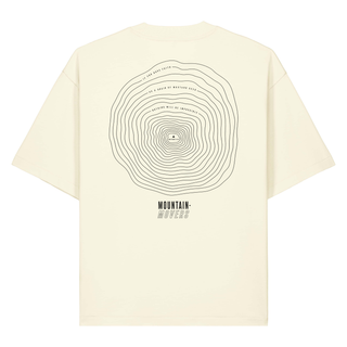 Fear Not Höhenlinien Heavy Oversized Shirt BackPrint, Cream, Rückseite