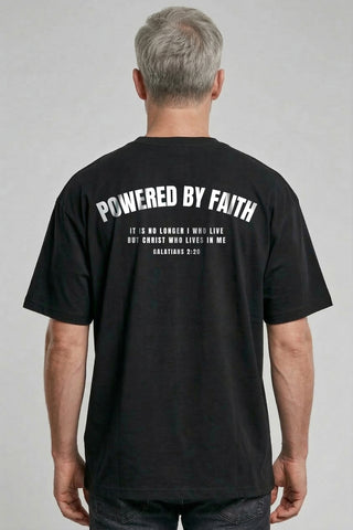 Powered by Faith Gym Oversized Shirt BackPrint im Lifestyle Look, Mountain Movers DACH