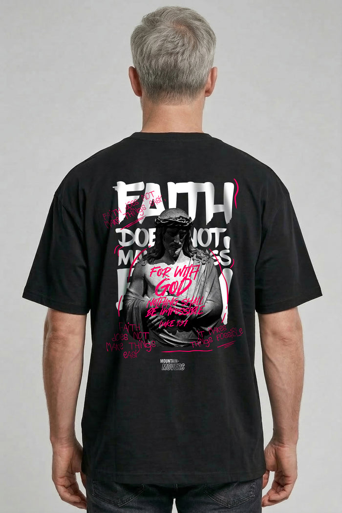 Faith maakt het mogelijk oversized shirt rugprint