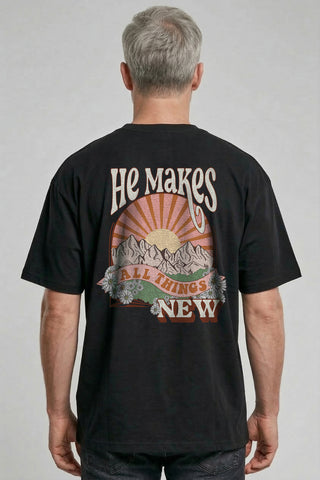 He makes new Oversized Shirt BackPrint im Lifestyle Look, Mountain Movers DACH