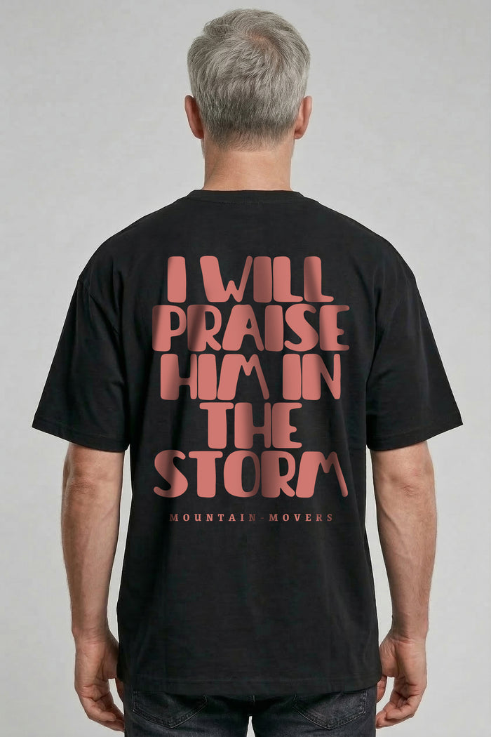 Ik zal hem prijzen. Oversized T-shirt Rugprint