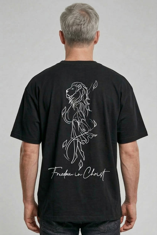 Vrijheid in Christus Oversized T-Shirt Rugprint