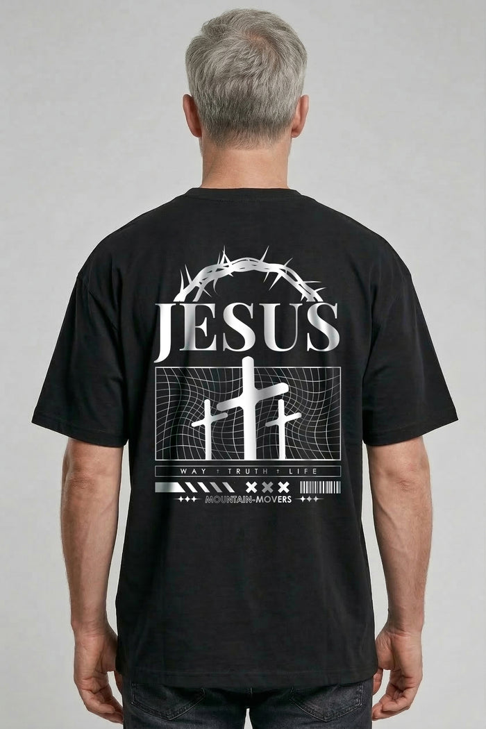 Jesus Way Truth Life Oversized Shirt Front- und BackPrint