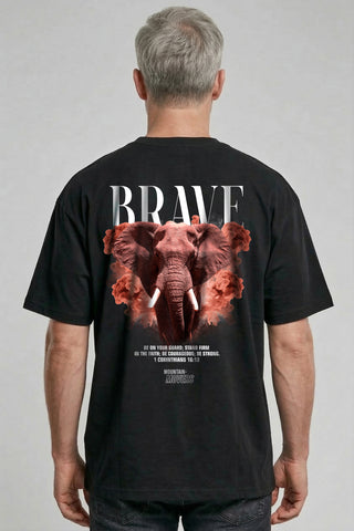 Brave Oversized Shirt BackPrint im Lifestyle Look, Mountain Movers DACH