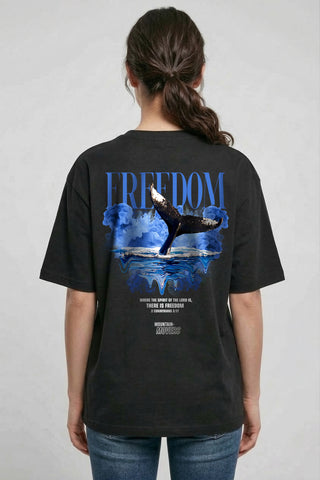 Freedom streetwear oversized T-shirt met print op de achterkant